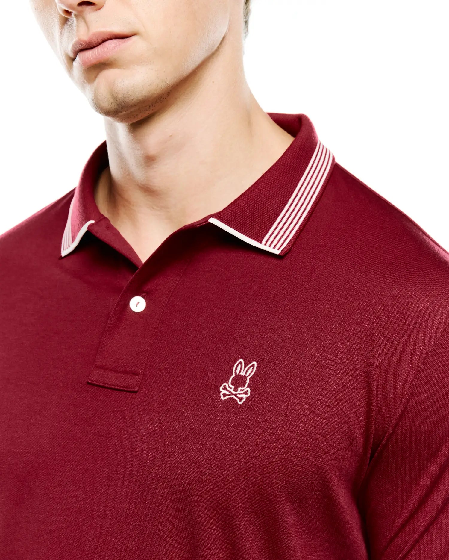 Psycho Bunny Men's Polos Timmy Interlock polo rossa regular