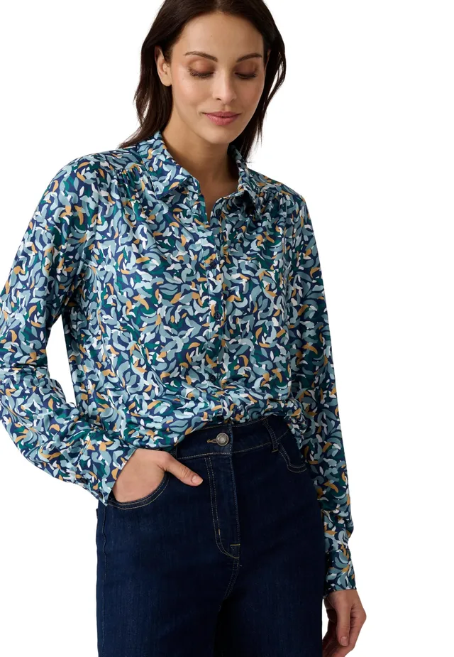Damart Prêt-à-porter Camicetta Maglia Calda verde 38-40 a maniche lunghe