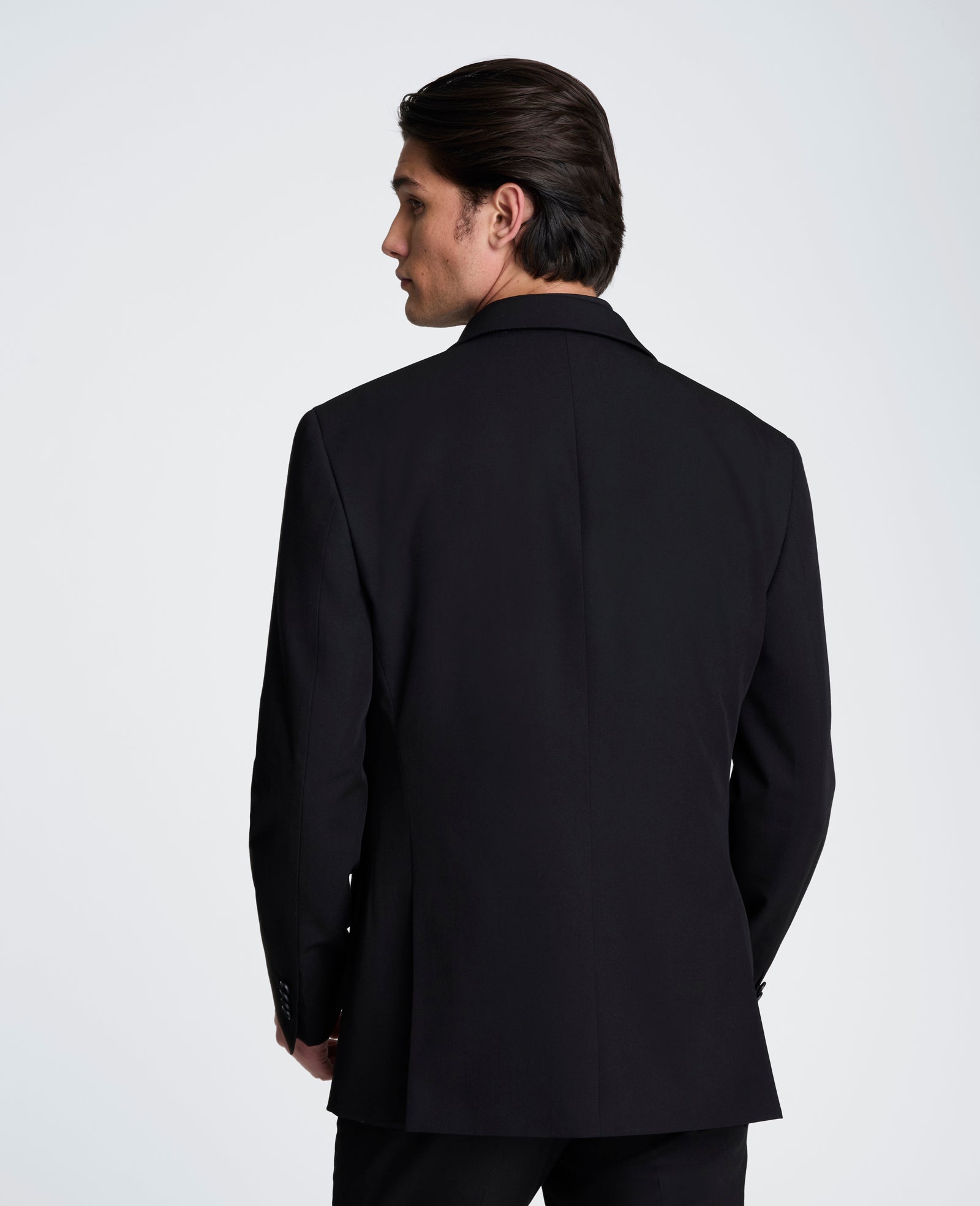 Kenneth Cole Reaction Clothing Slim-Fit Stretch Suit Separate Jacket giacca nera 34S elasticizzata