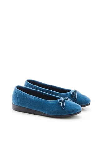 Damart Calzature Pantofole effetto velluto blu marino 36