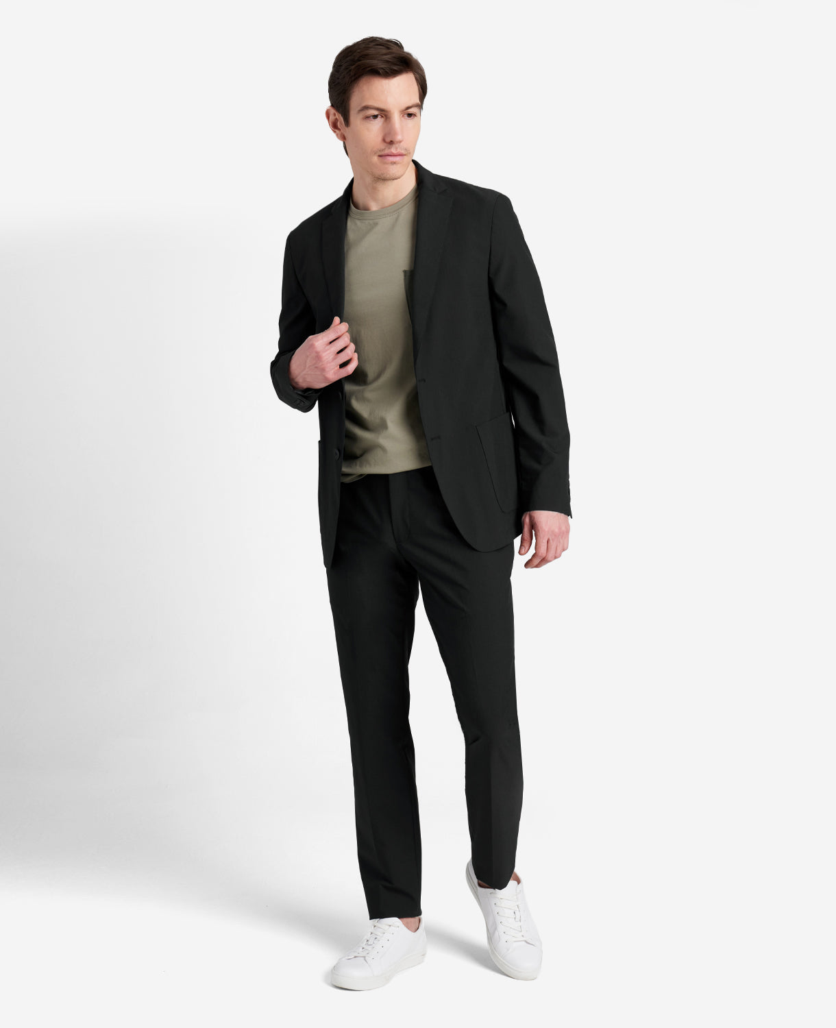 Kenneth Cole Reaction Clothing The 365 Washable Suit Separate Jacket giacca nera elasticizzata