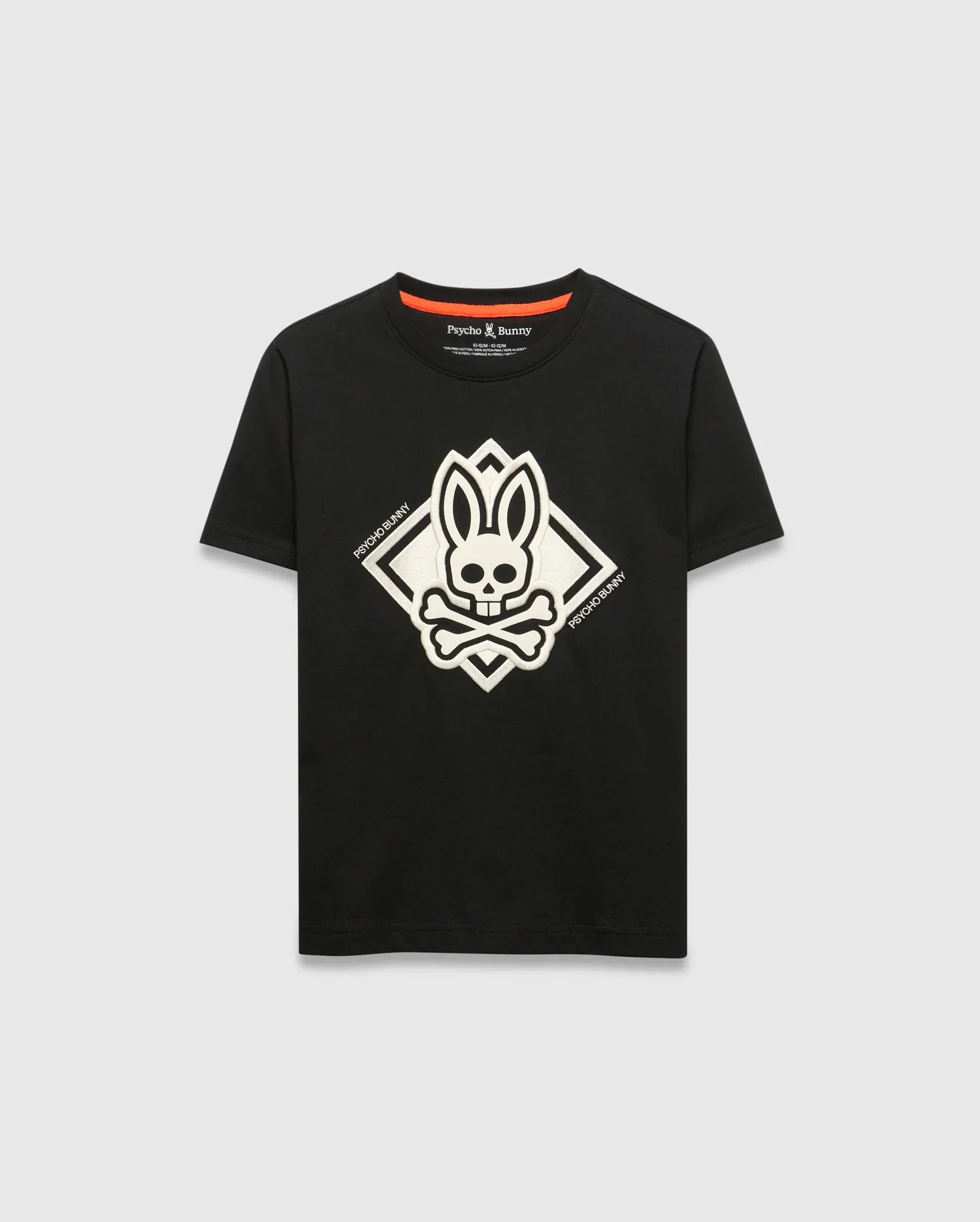 Psycho Bunny Kids Tees Tobias Graphic Tee maglietta nera cotone Pima