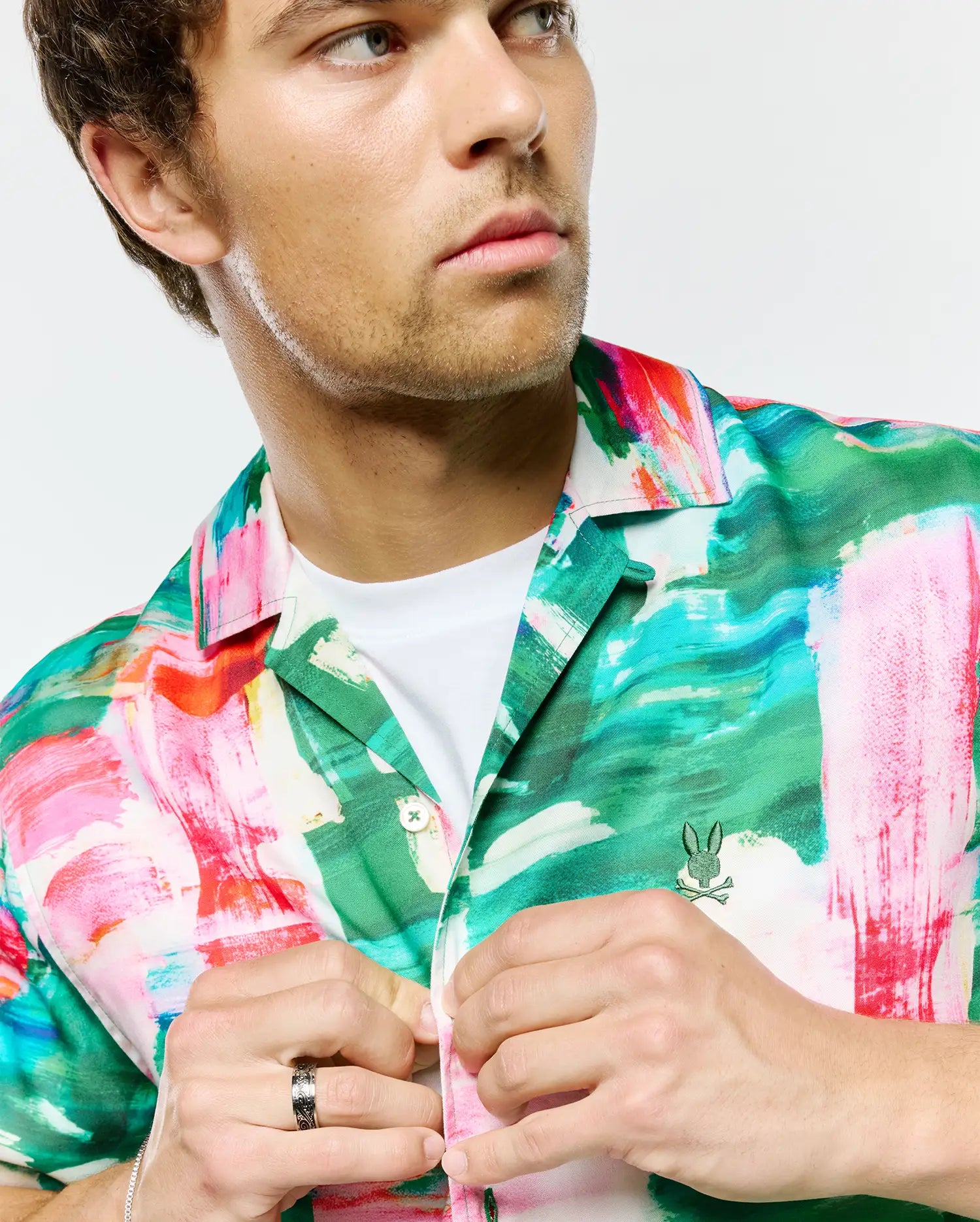 Psycho Bunny Men's Shirts MENS NATE SHIRT MT0300149 camicia verde