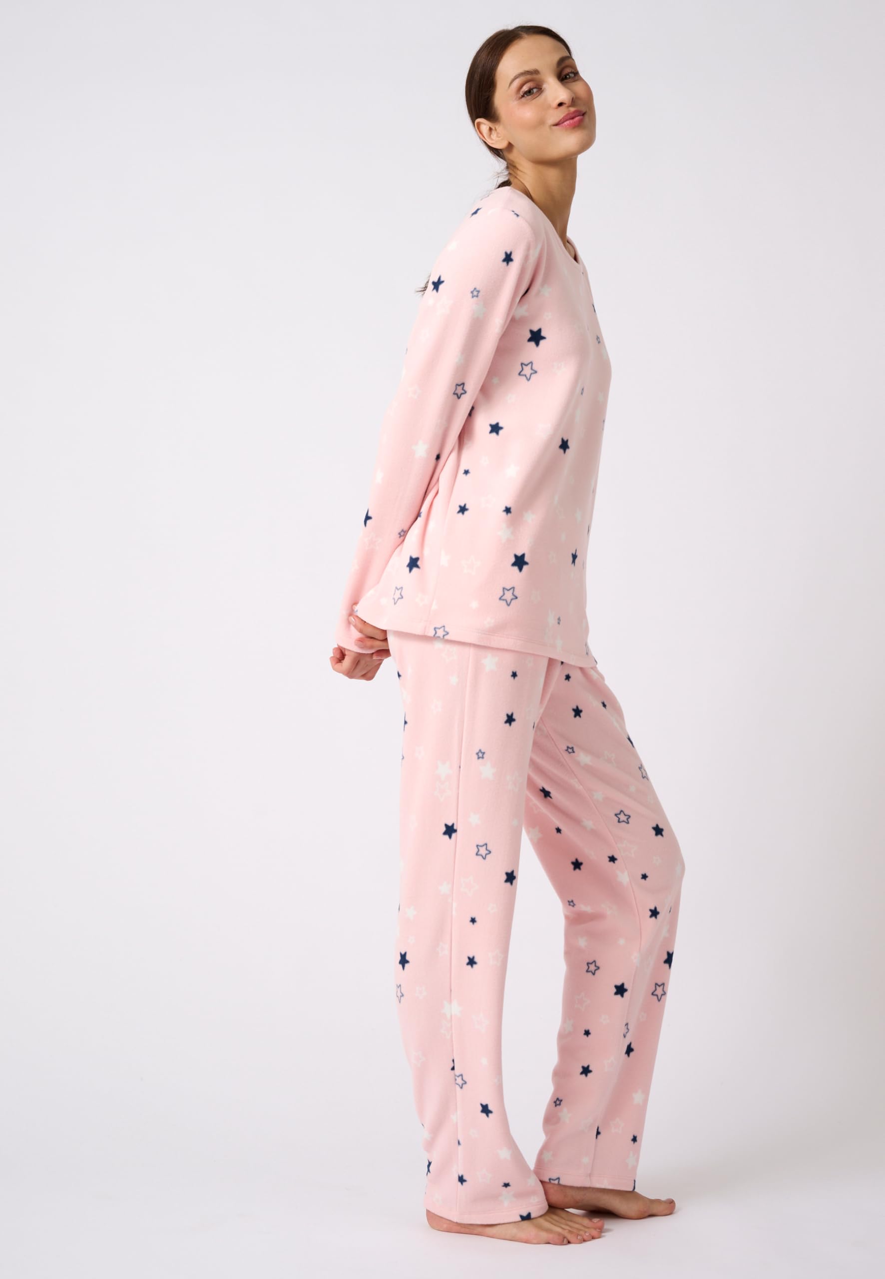 Damart Homewear Thermolactyl pigiama donna blu marino stampato