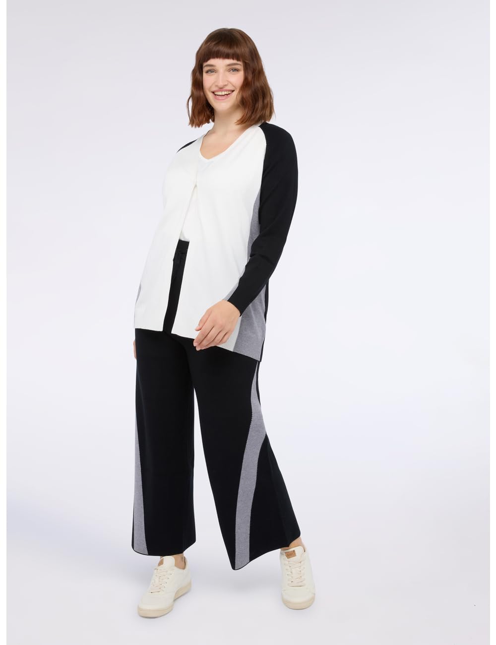 Fiorella Rubino Maglie e felpe Cardigan Color Block in Misto Viscosa XL Plus