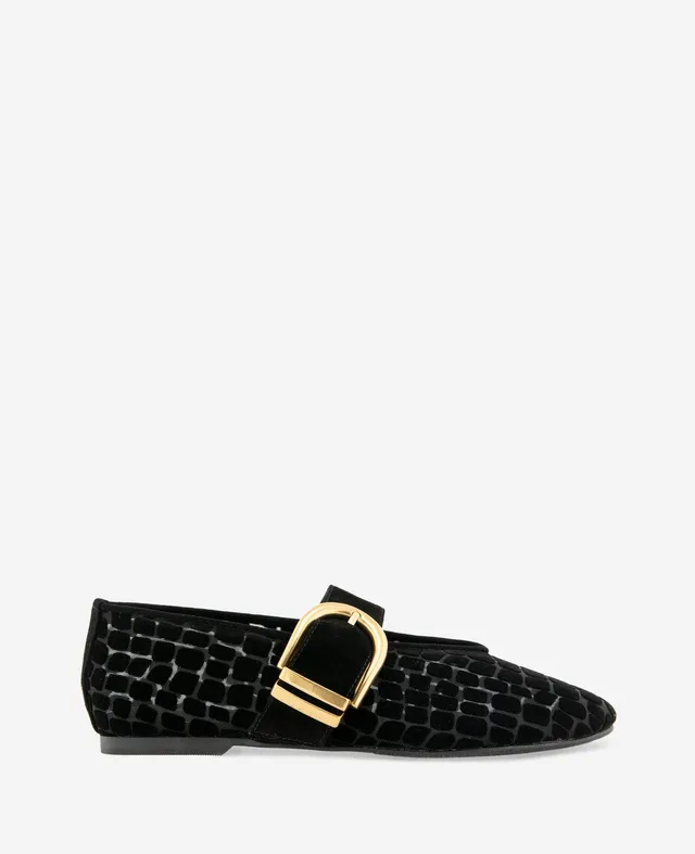 Kenneth Cole Reaction Tamarra Suede Ballet Flat ballerine nere in rete