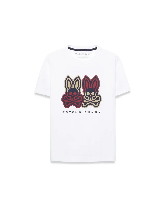 Psycho Bunny Kids Tees KIDS LEDGER GRAPHIC TEE KT0200258 maglietta bianca in cotone Pima