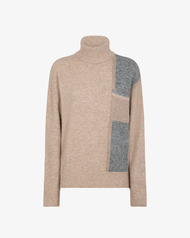 Markup Donna Maglieria Dolcevita con taschino e inseri lurex maglia