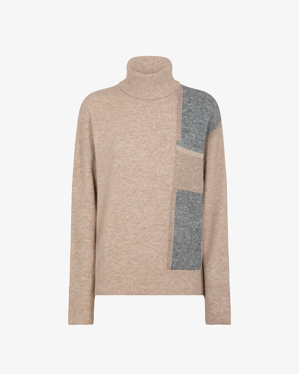 Markup Donna Maglieria Dolcevita con taschino e inseri lurex maglia