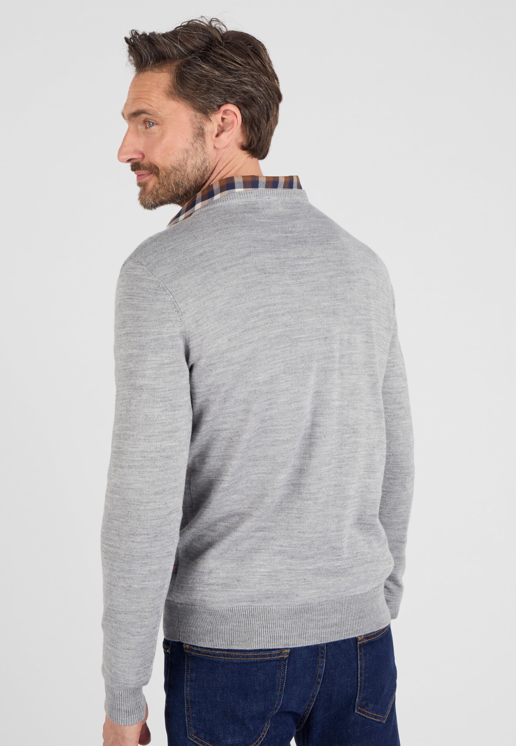 Damart Prêt-à-porter Maglione classico uomo scollo a V con lana