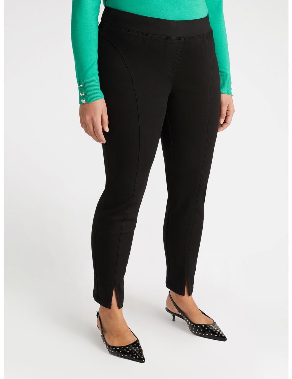 Fiorella Rubino Jeans Jeggings con Spacchi al Fondo 48 Plus