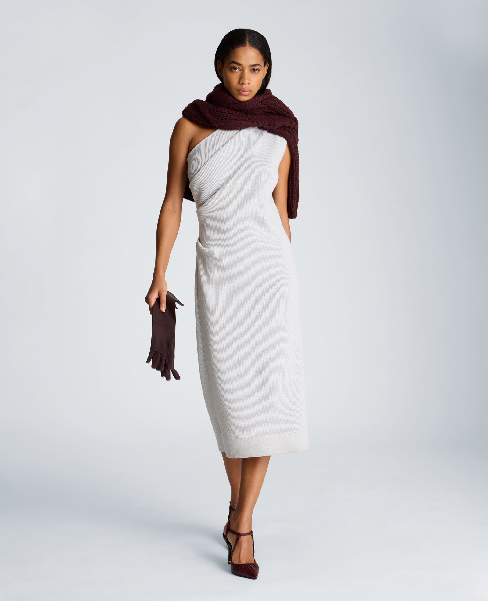 Kenneth Cole Reaction One Shoulder Dress Tank abito grigio
