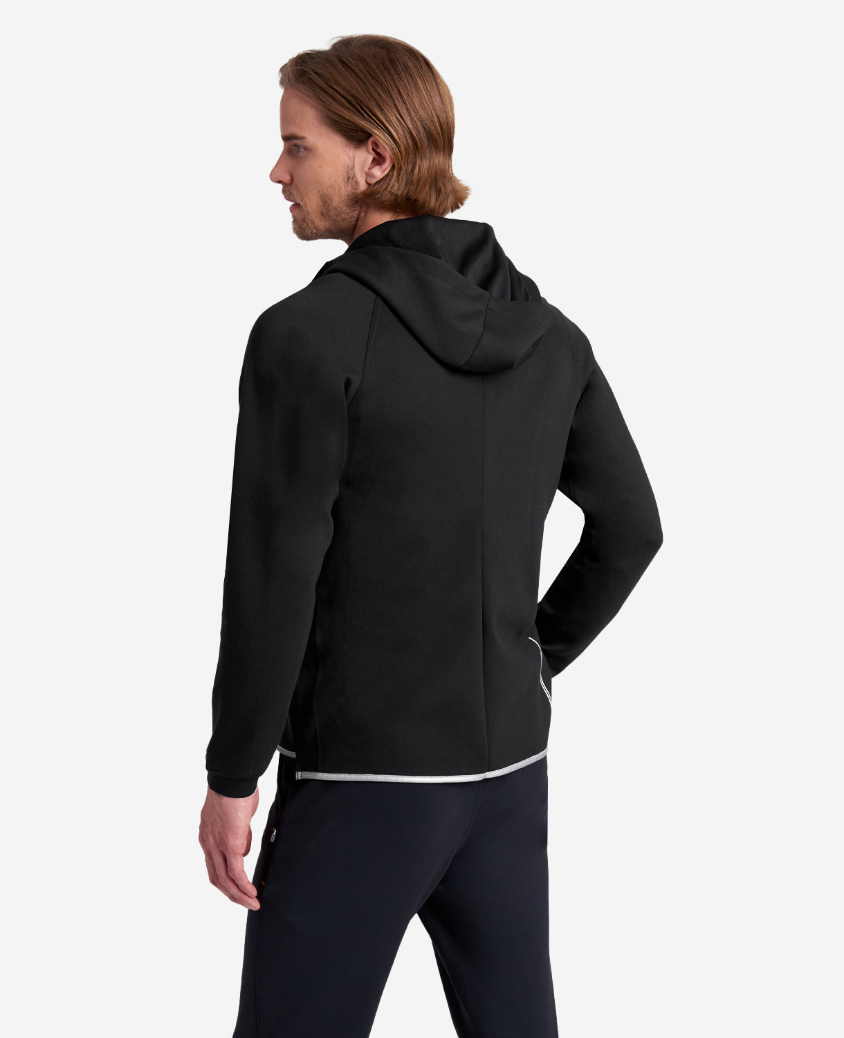 Kenneth Cole Reaction Clothing Active Zip Hoodie felpa nera protezione UPF 50
