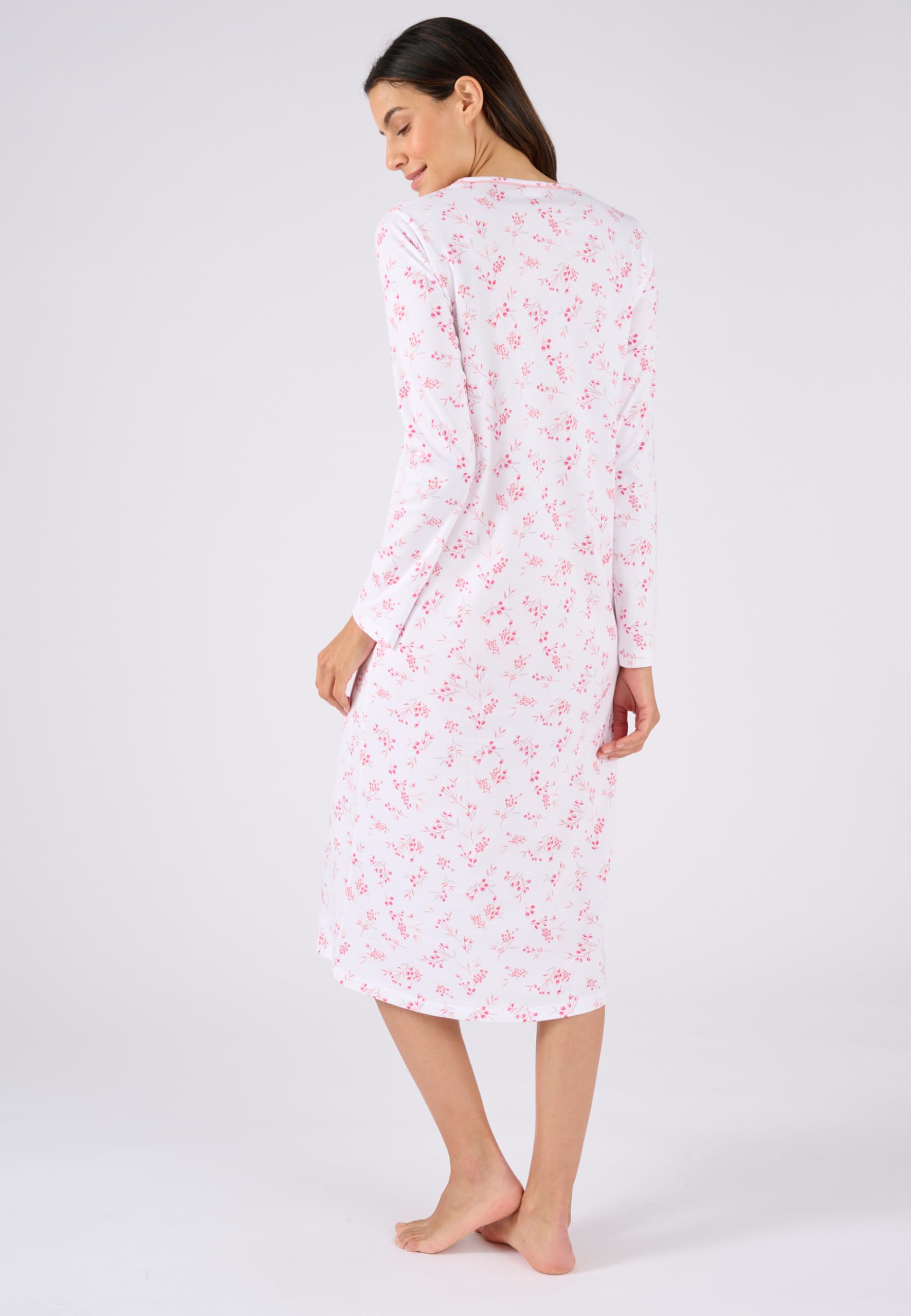 Damart Homewear Camicia da Notte Maglia Puro Cotone donna rosa fiorito XS