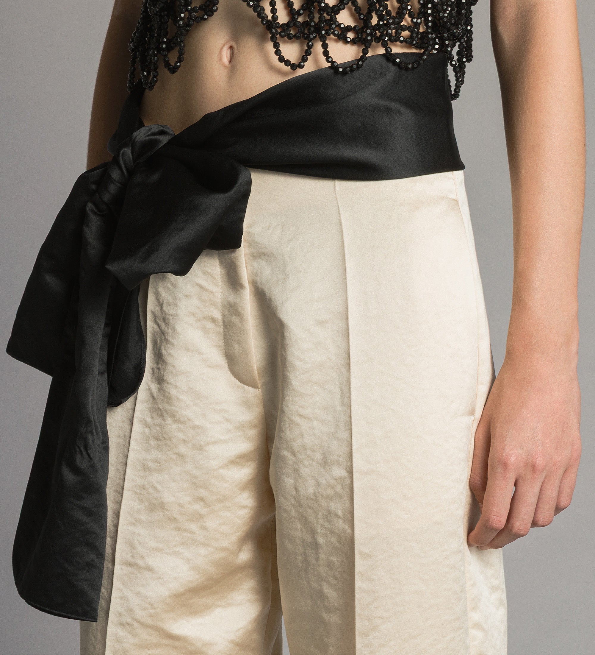 Forte pantaloni duchesse trousers with sash pantaloni bianco cintura