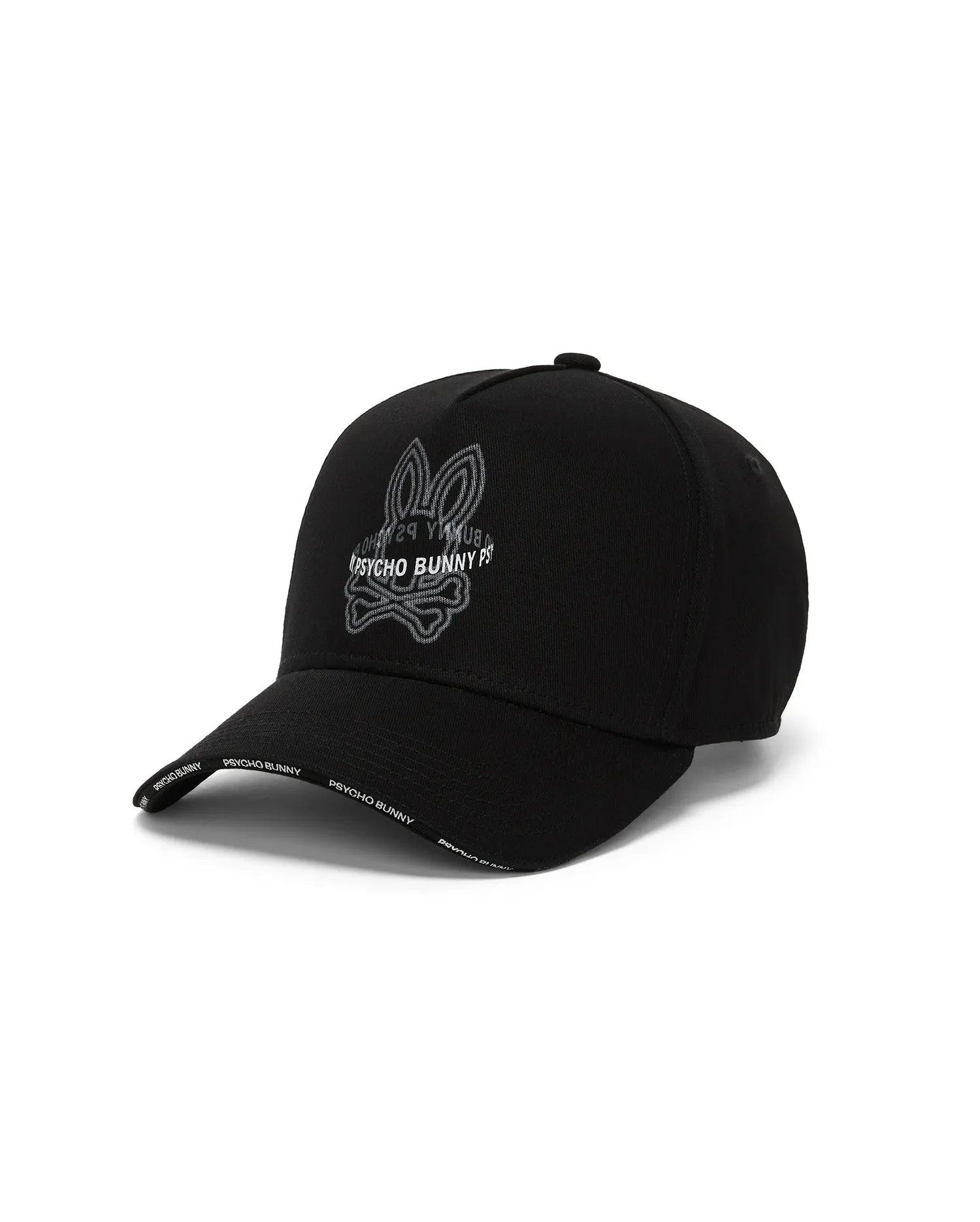 Psycho Bunny Accessories Alex A-Frame Trucker Cap MO1500145 cappellino nero
