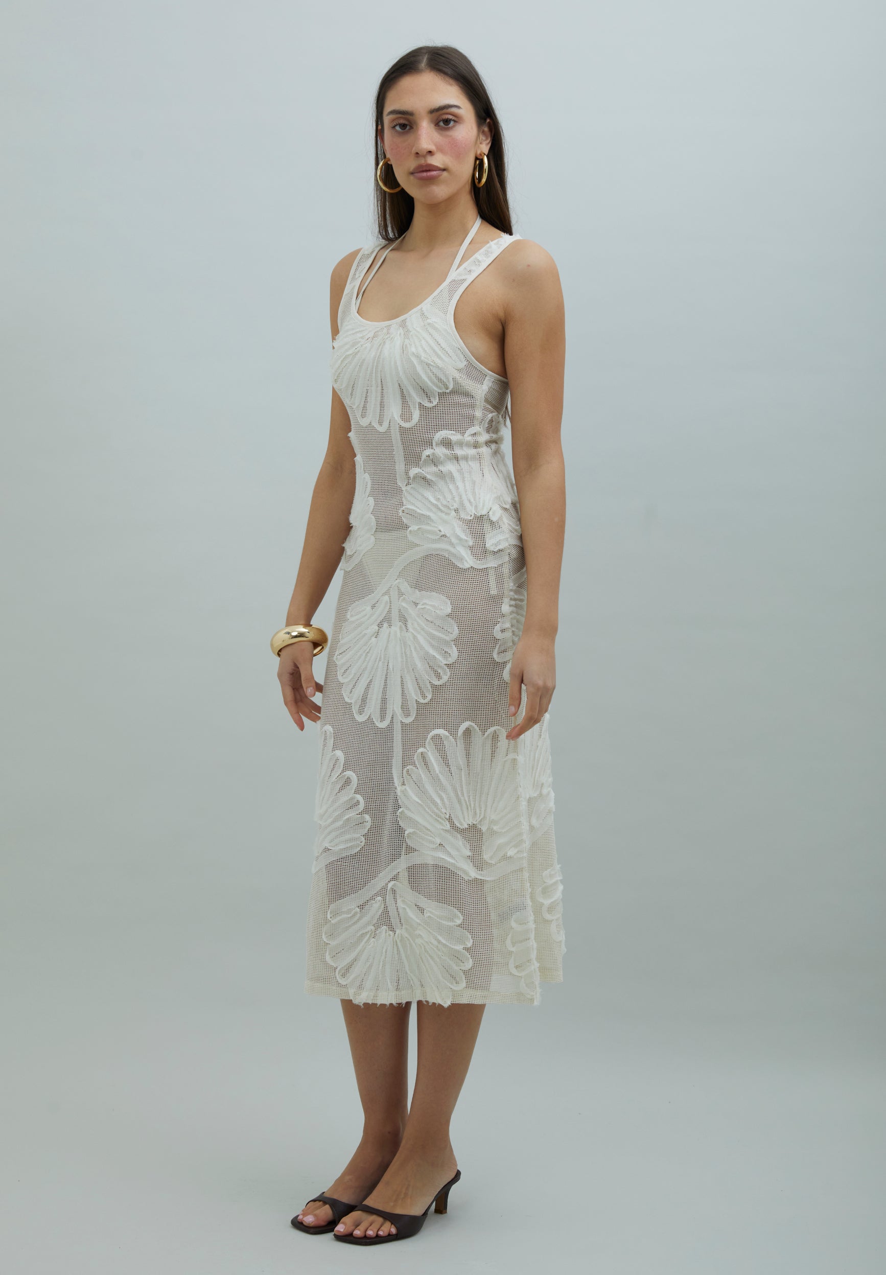 House Of Sunny Women's Dresses Seashells Applique Hockney Dress midi a righe