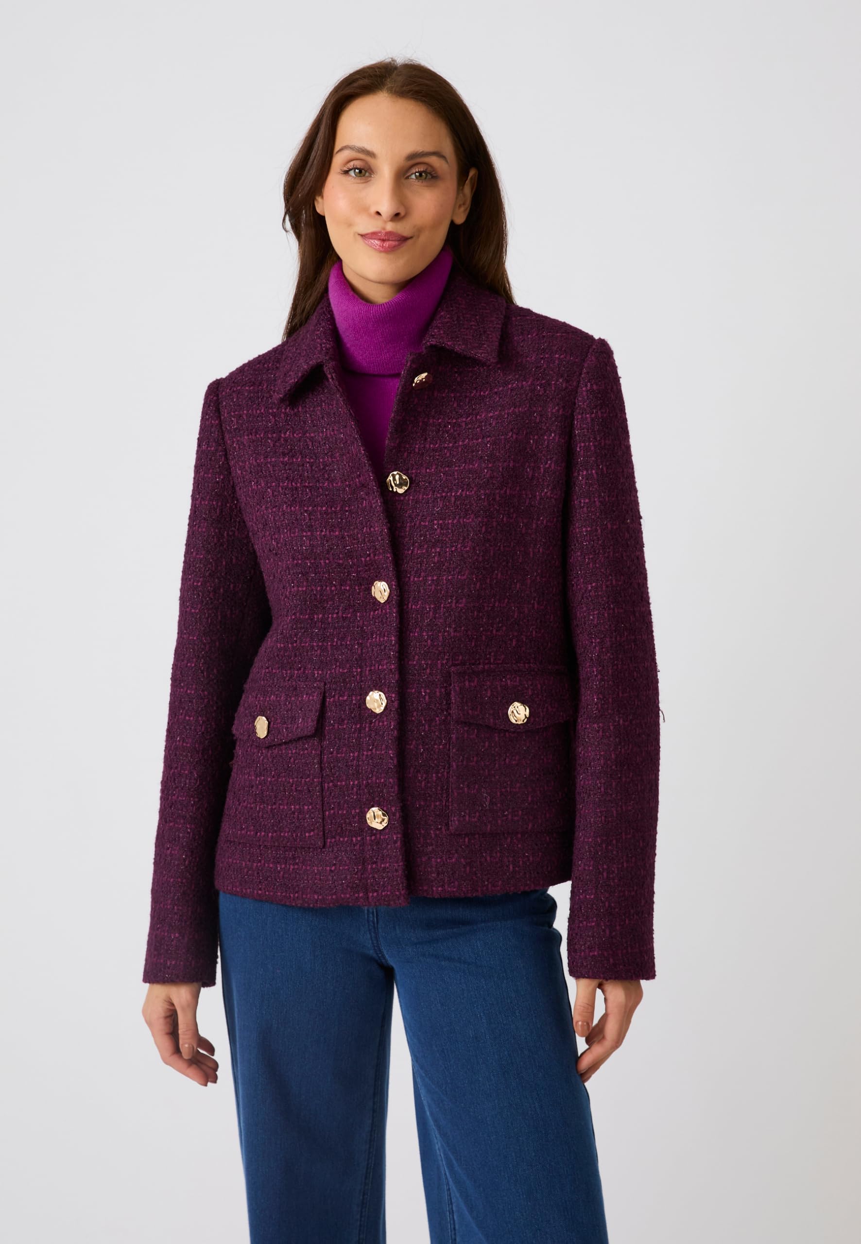 Damart Prêt-à-porter Giacca donna effetto tweed corta foderata