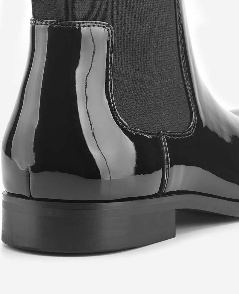 Kenneth Cole Reaction Shoes Hulard2 Chelsea Boot stivaletti neri lucidi