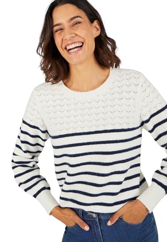Damart Thermolactyl maglione donna a righe e maglia traforata