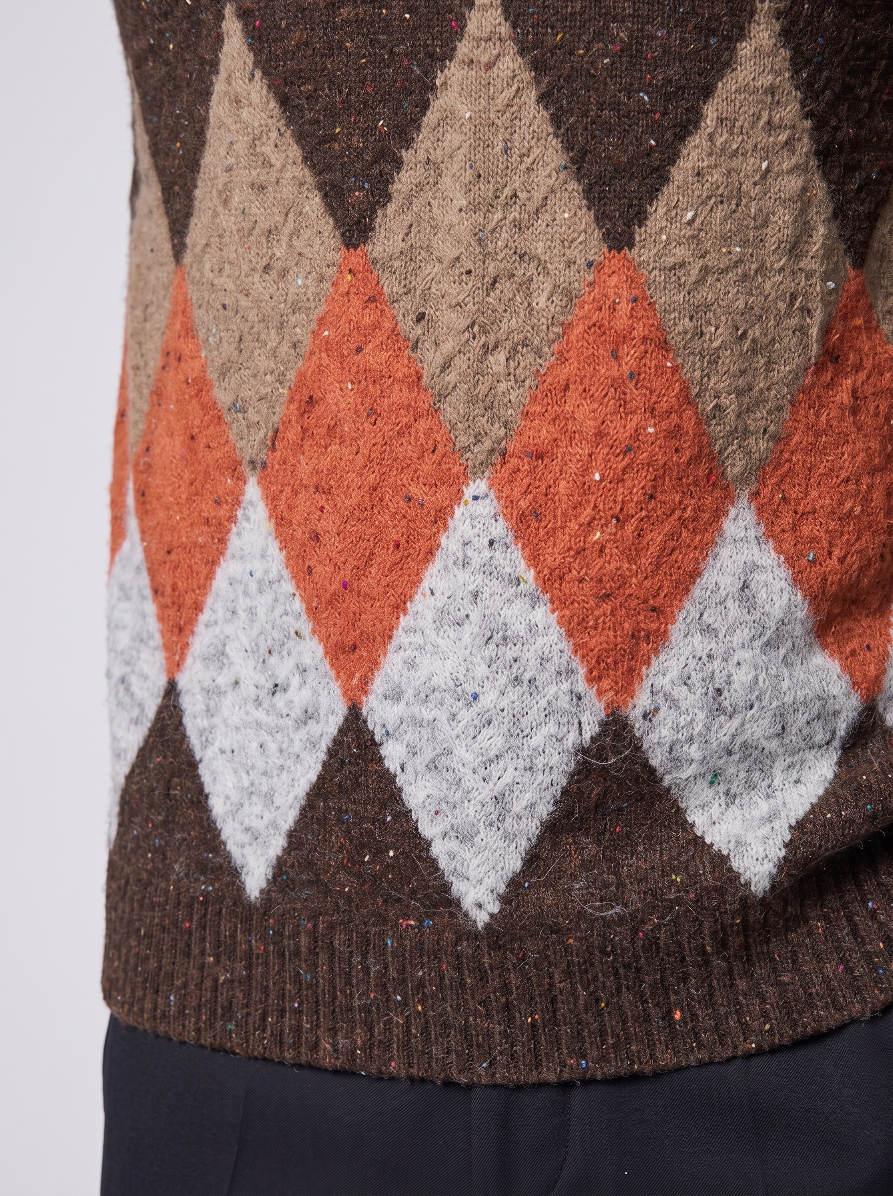 Markup Uomo Maglieria Maglione Bottonato Intarsio Rombi uomo
