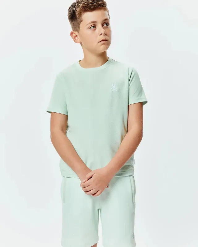 Psycho Bunny Kids Tees Taylor Pique Tee maglietta verde Pima