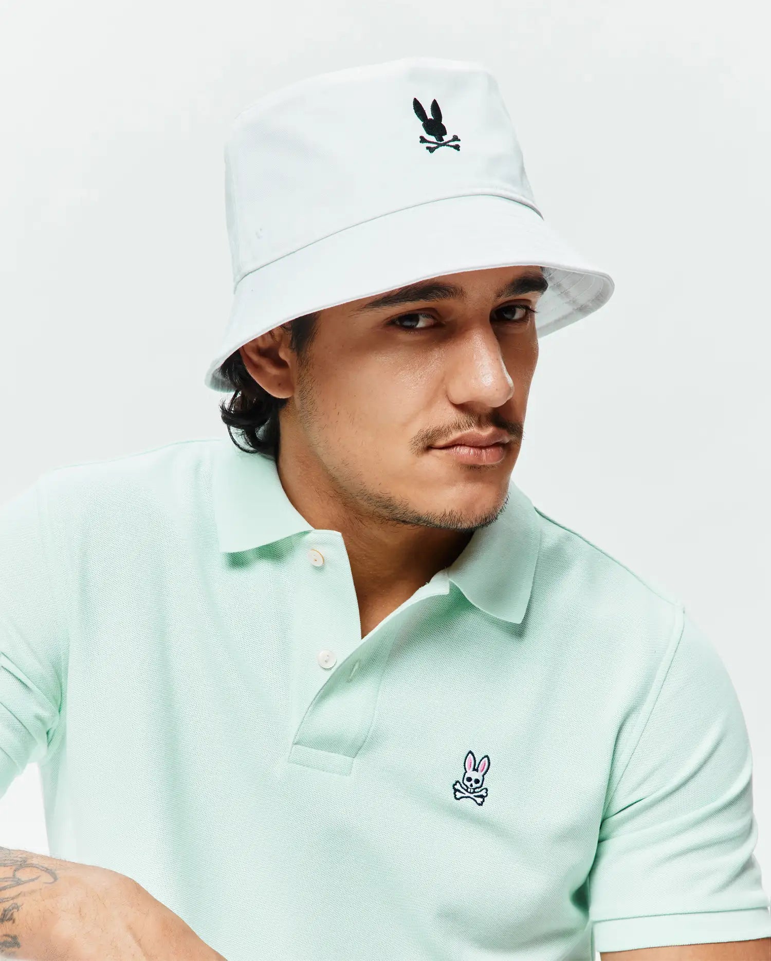 Psycho Bunny Accessories Jimmy cappello bucket bianco O/S in cotone