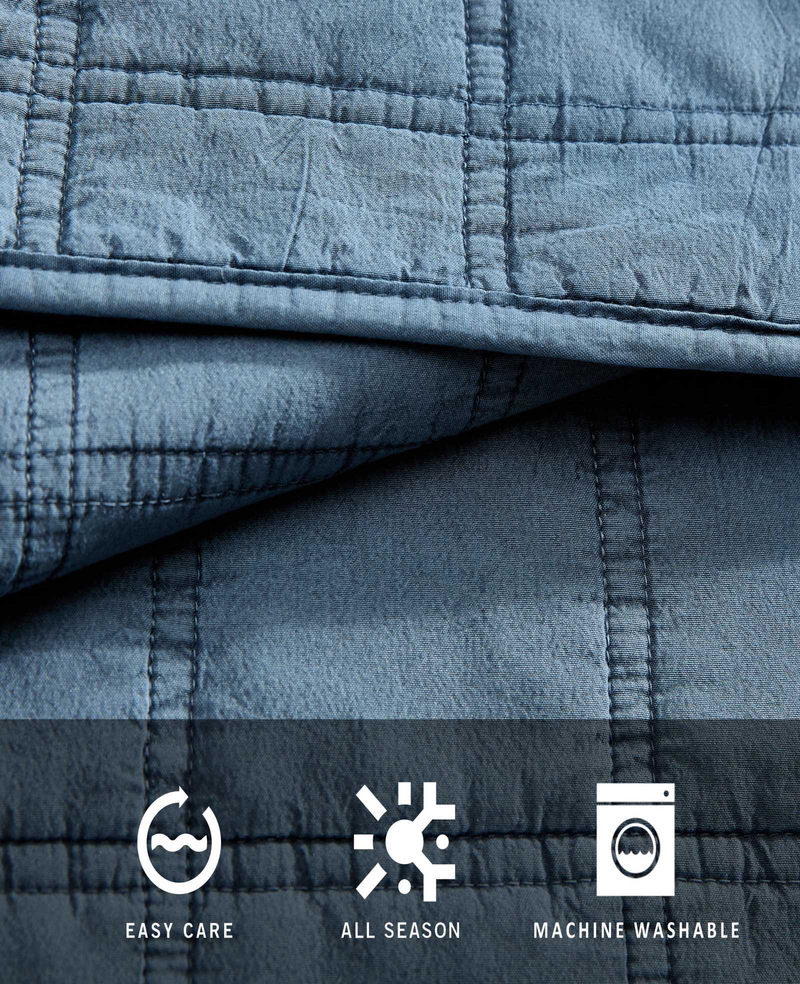Kenneth Cole Home & Bedding Stonewashed Quilt Set trapunta blu