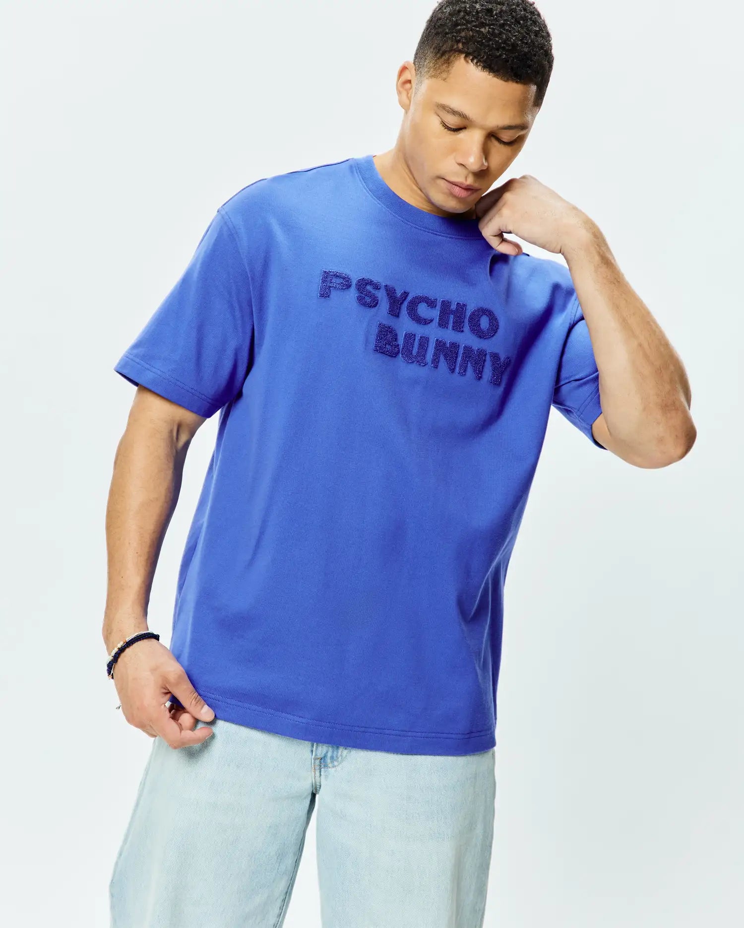Psycho Bunny Craig Wordmark Tee t-shirt uomo blu