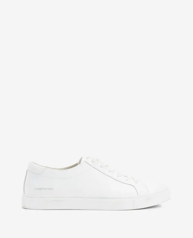 Kenneth Cole Reaction Shoes Kam Leather Lace-Up Sneaker scarpe bianche