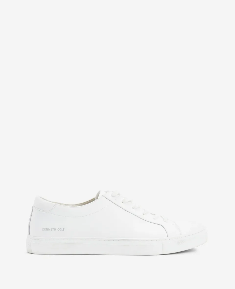 Kenneth Cole Reaction Shoes Kam Leather Lace-Up Sneaker scarpe bianche
