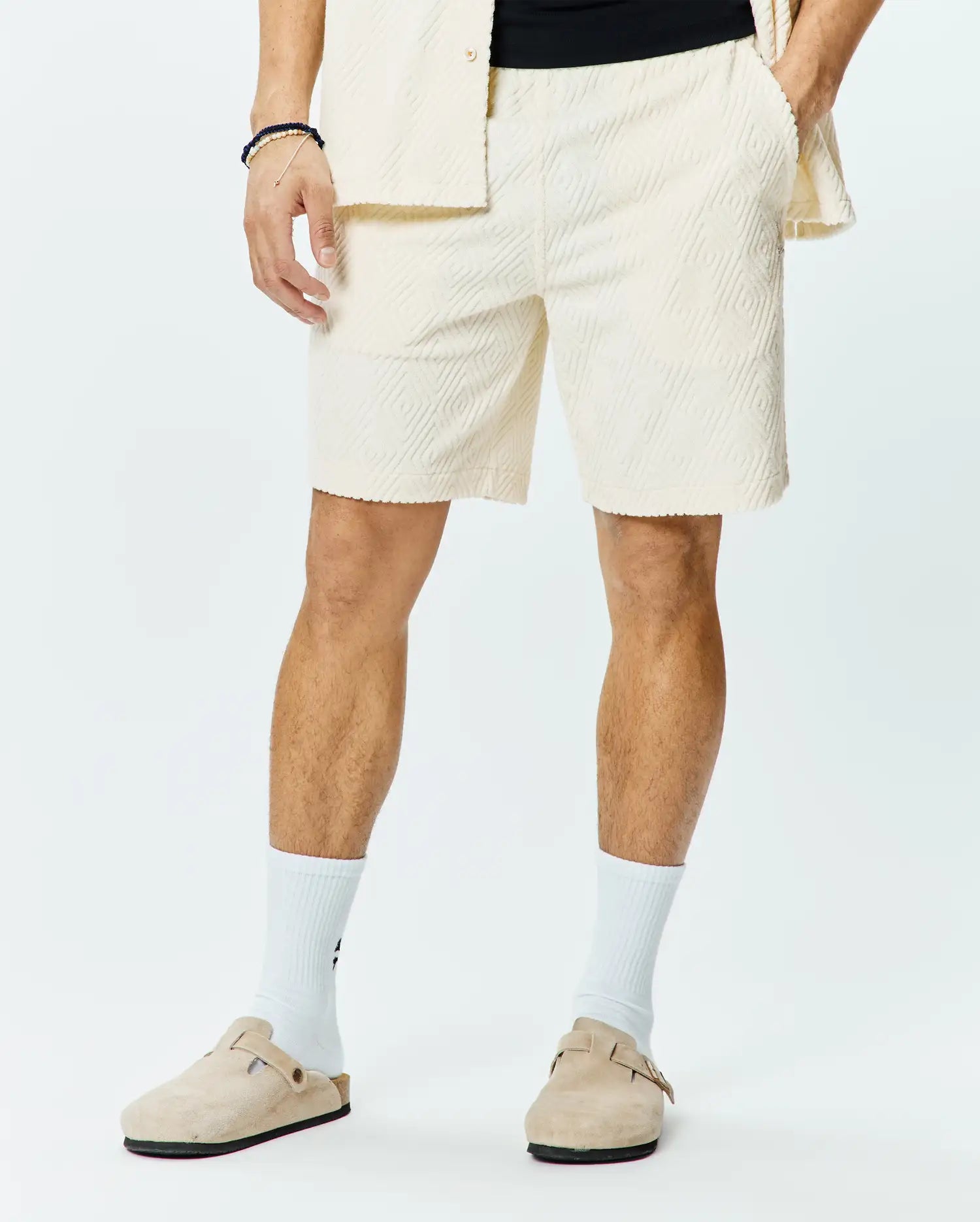 Psycho Bunny Men's Shorts Tristan pantaloncini 8" bianchi XXS–XXXL in spugna