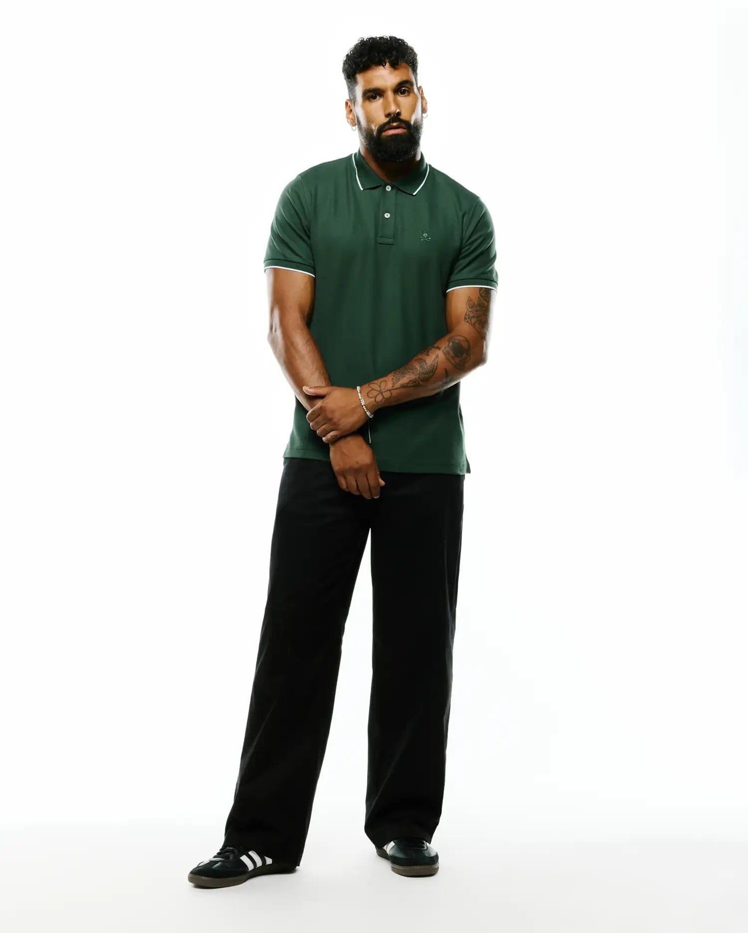 Psycho Bunny Men's Polos Men's Ringston Pima Pique Polo polo verde piqué