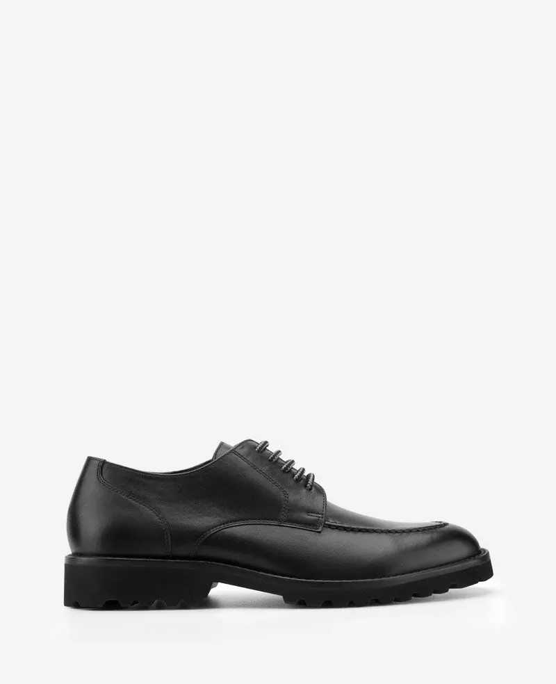 Kenneth Cole Reaction Rosco Lug Sole Lace Up Derby scarpe derby nere in pelle