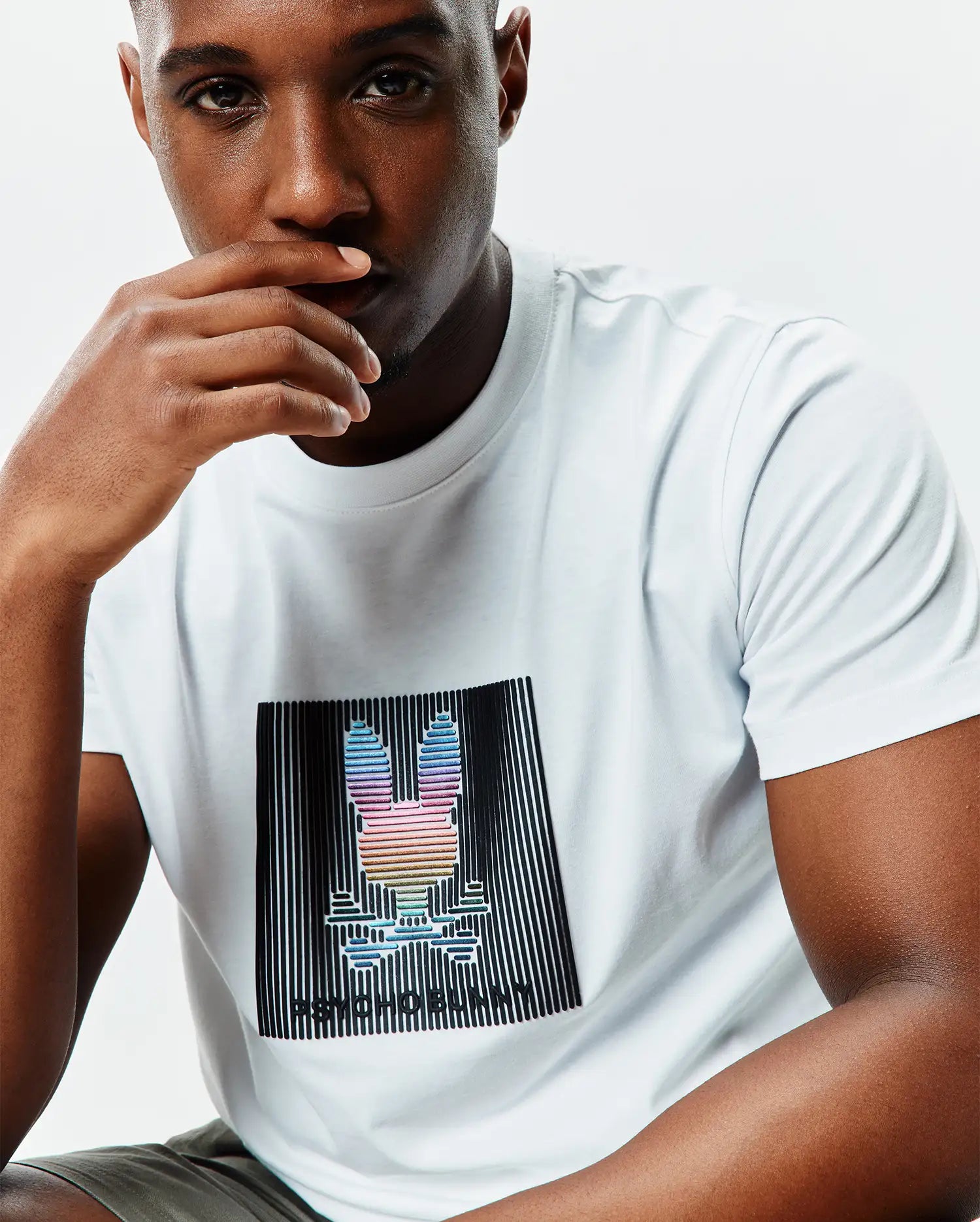 Psycho Bunny Men's Tees Langston Graphic Tee MT0200321 t-shirt bianca