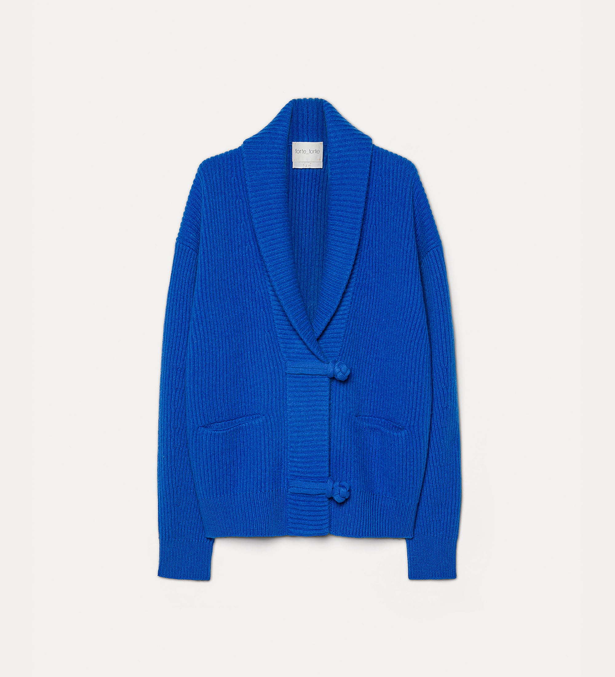 Forte maglieria cardigan in lana e cashmere lapislazzuli