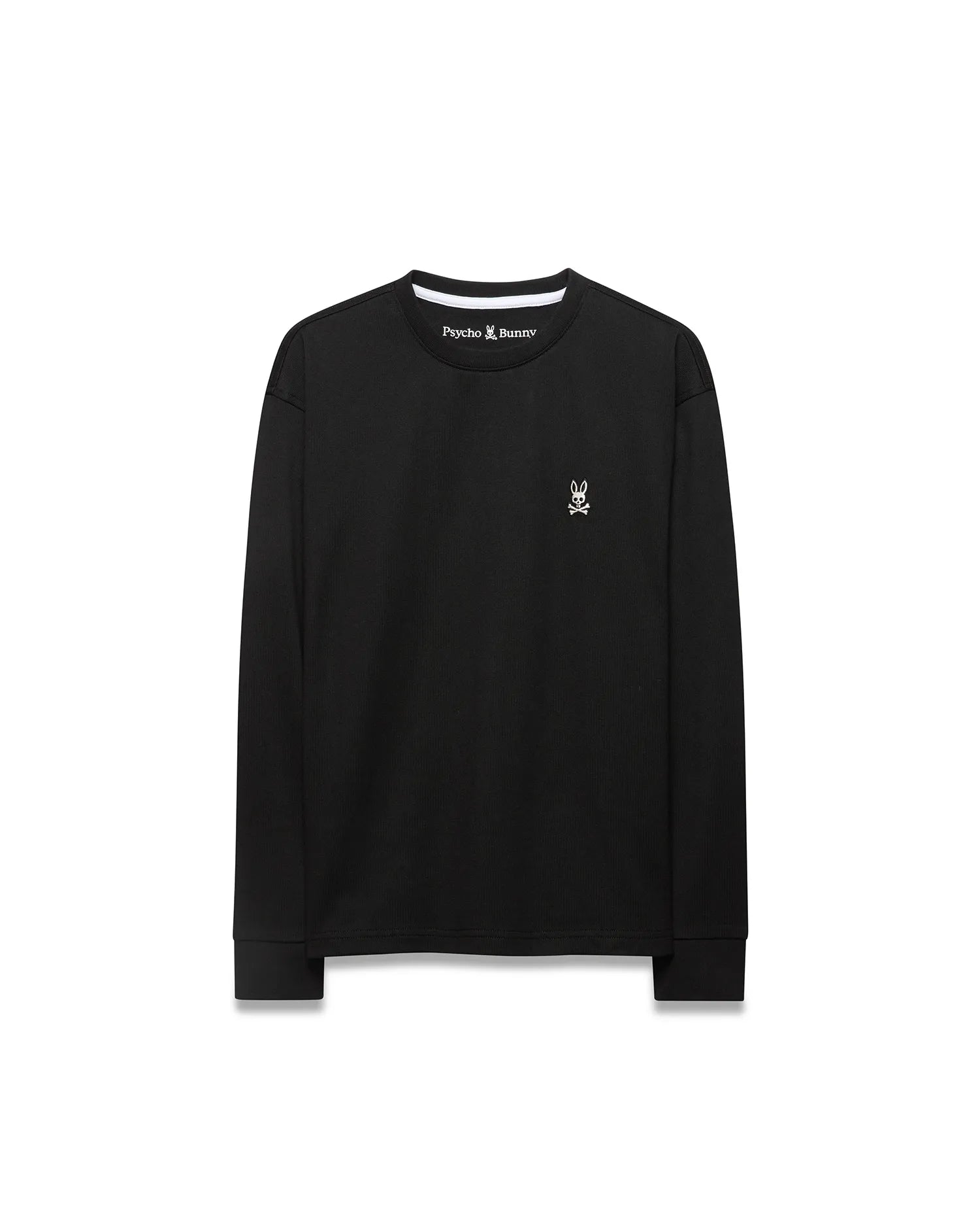 Psycho Bunny Kids Tees KID'S NORMAN LONGSLEEVE OVERSIZED TEE KT0200318 T-shirt nera oversize a maniche lunghe