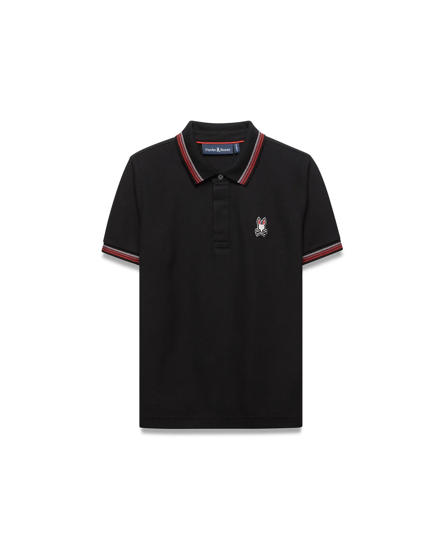 Psycho Bunny Kids Polo Shirts Jaydon Piqué polo nera 2T–XL/18-20 in cotone Pima