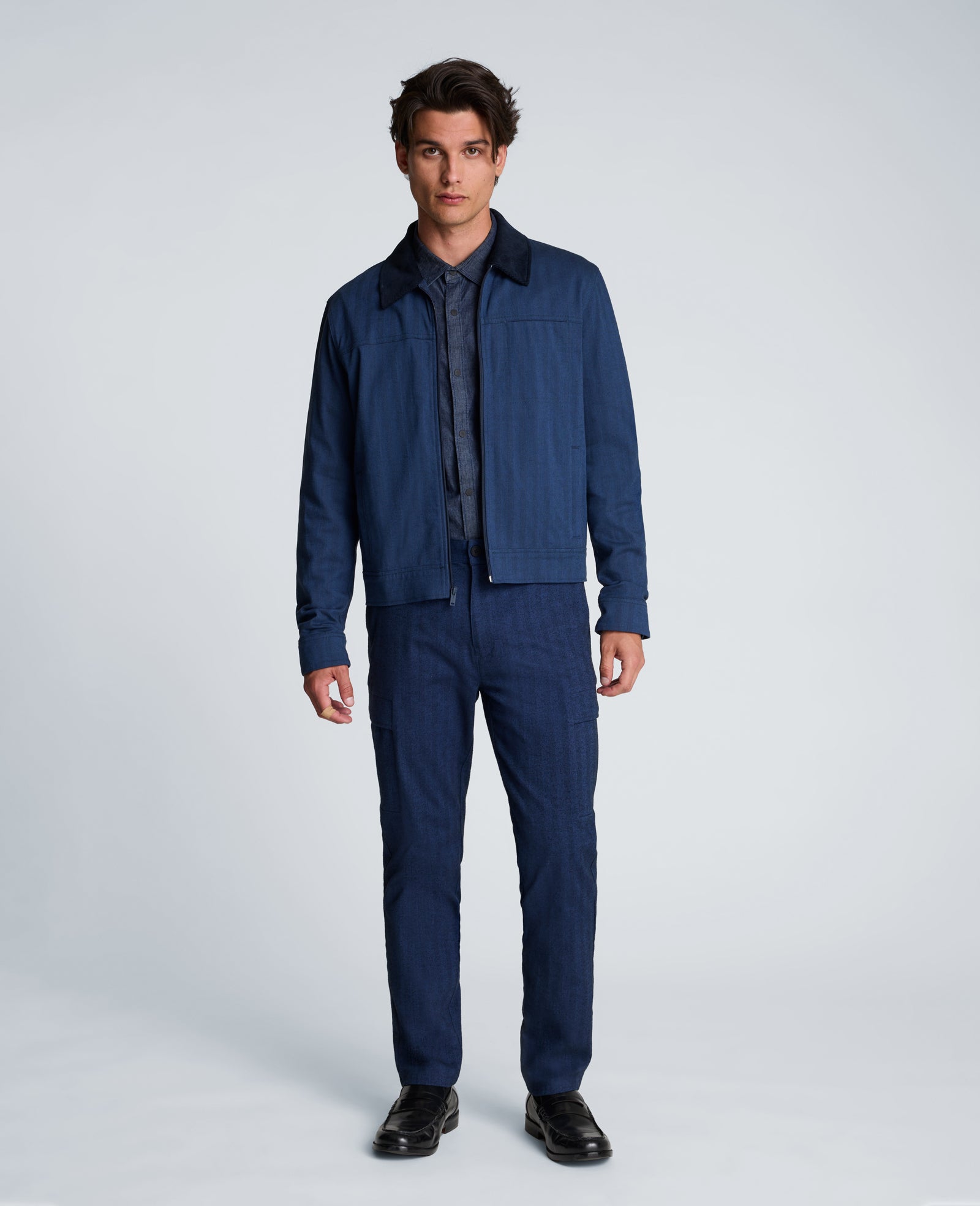 Kenneth Cole Reaction Clothing Cargo Pant pantaloni cargo blu navy mix 30/30 elasticizzati