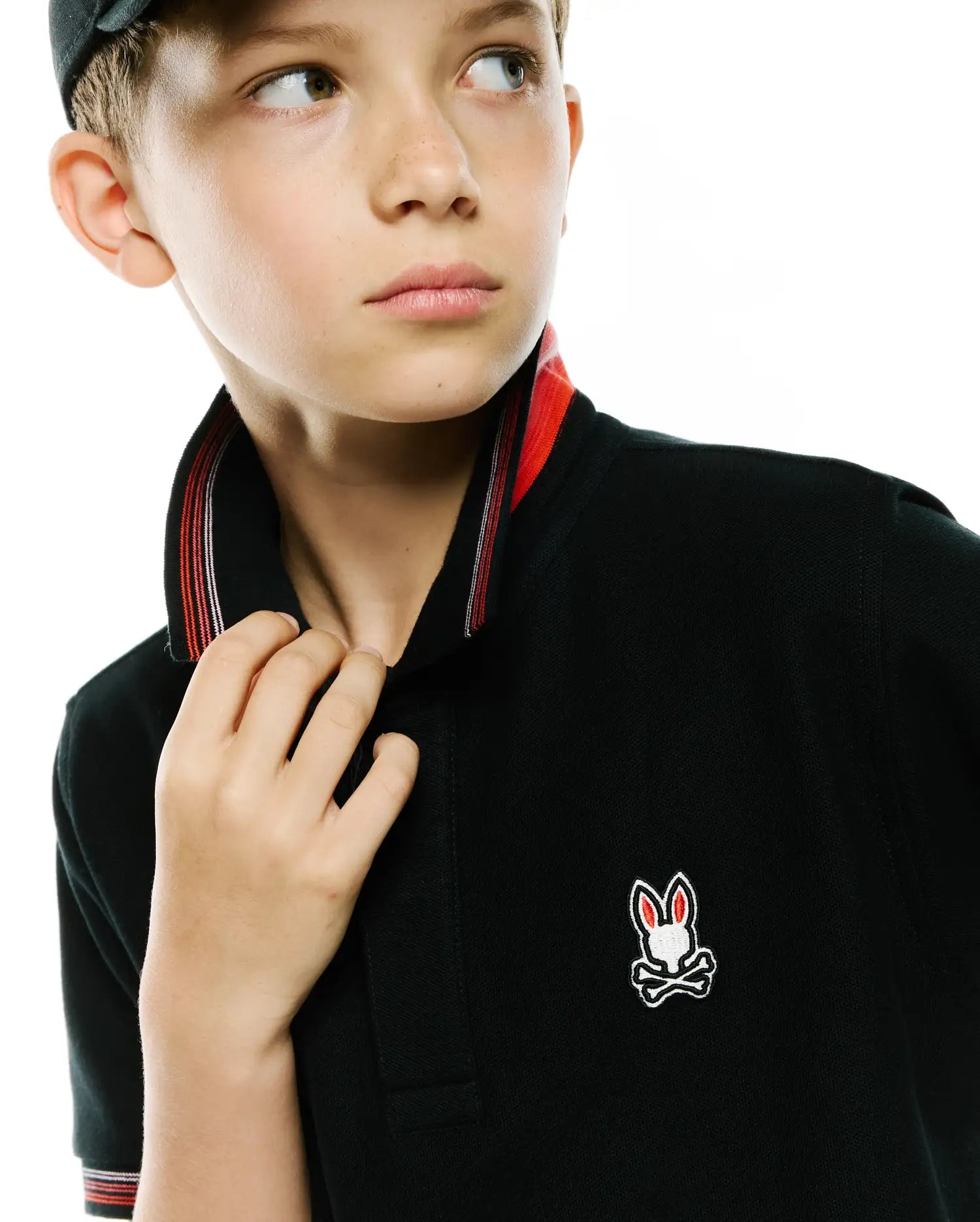 Psycho Bunny Kids Polo Shirts Jaydon Piqué polo nera 2T–XL/18-20 in cotone Pima