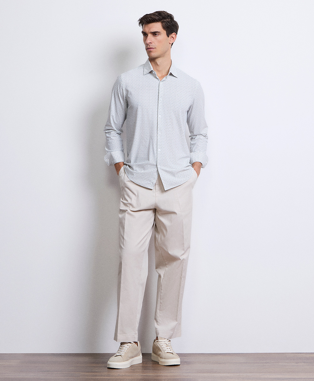Markup Uomo Camicie Camicia collo italiano no iron stampata