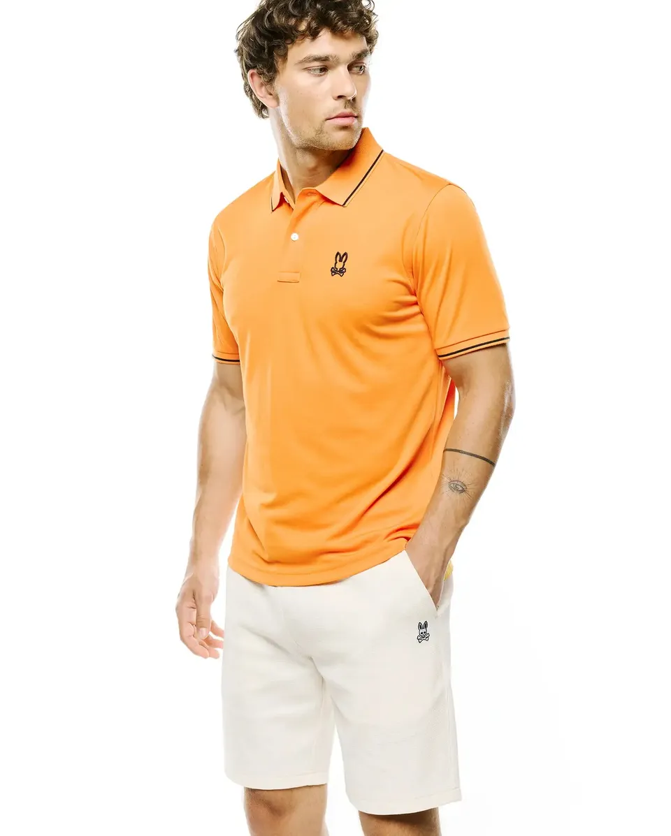Psycho Bunny Men's Polos MEN'S JOJI PERFORMANCE POLO MT0100241 polo arancione slim