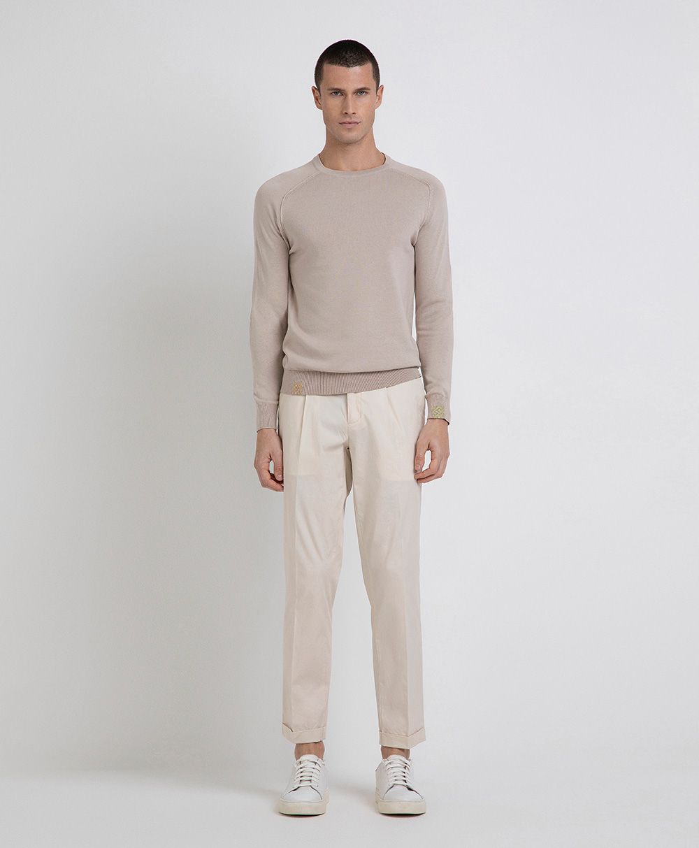 Markup Uomo Maglieria Girocollo manica lunga tinto capo stone wash