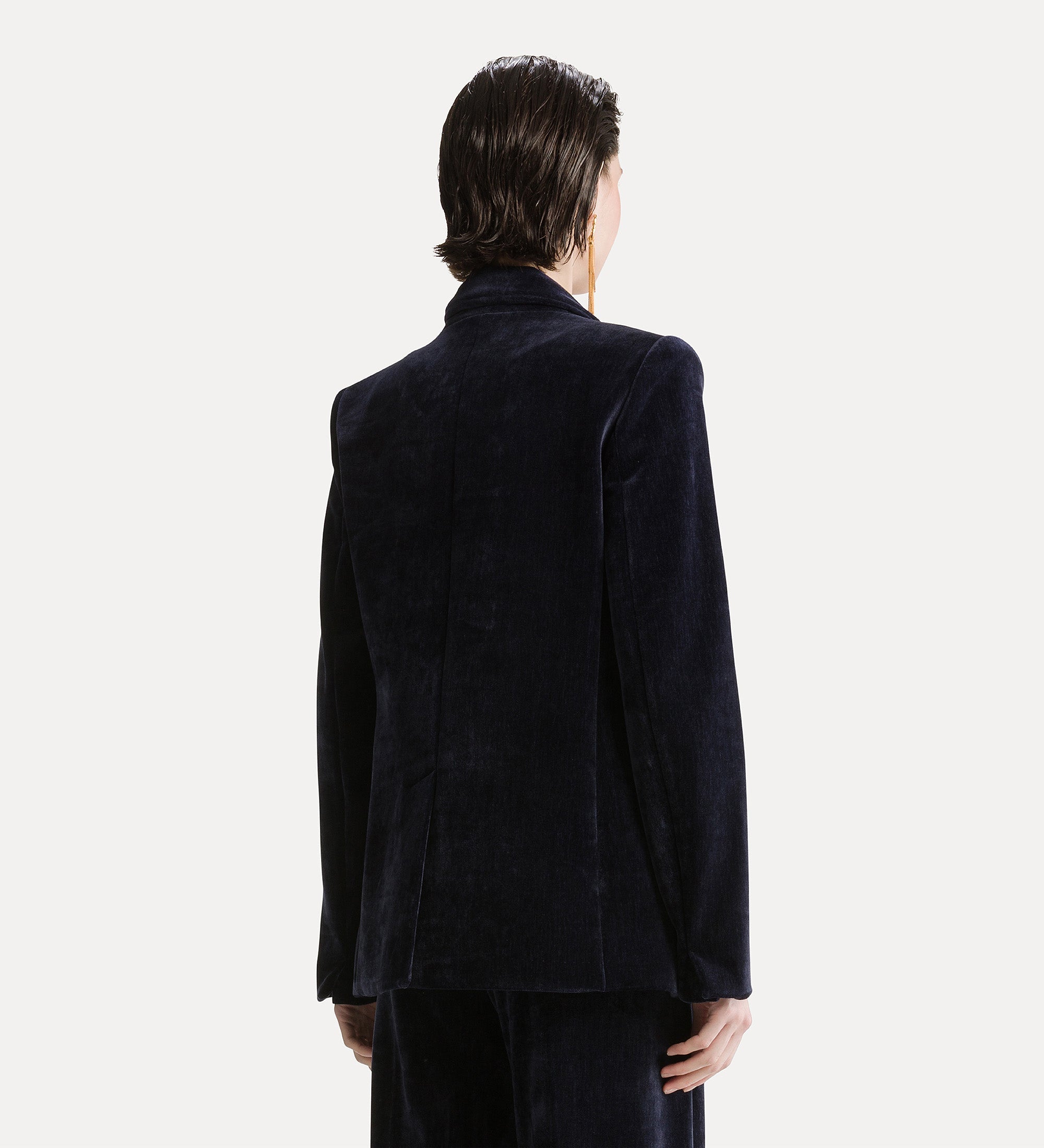 Forte giacche Blazer doppiopetto in velluto notte
