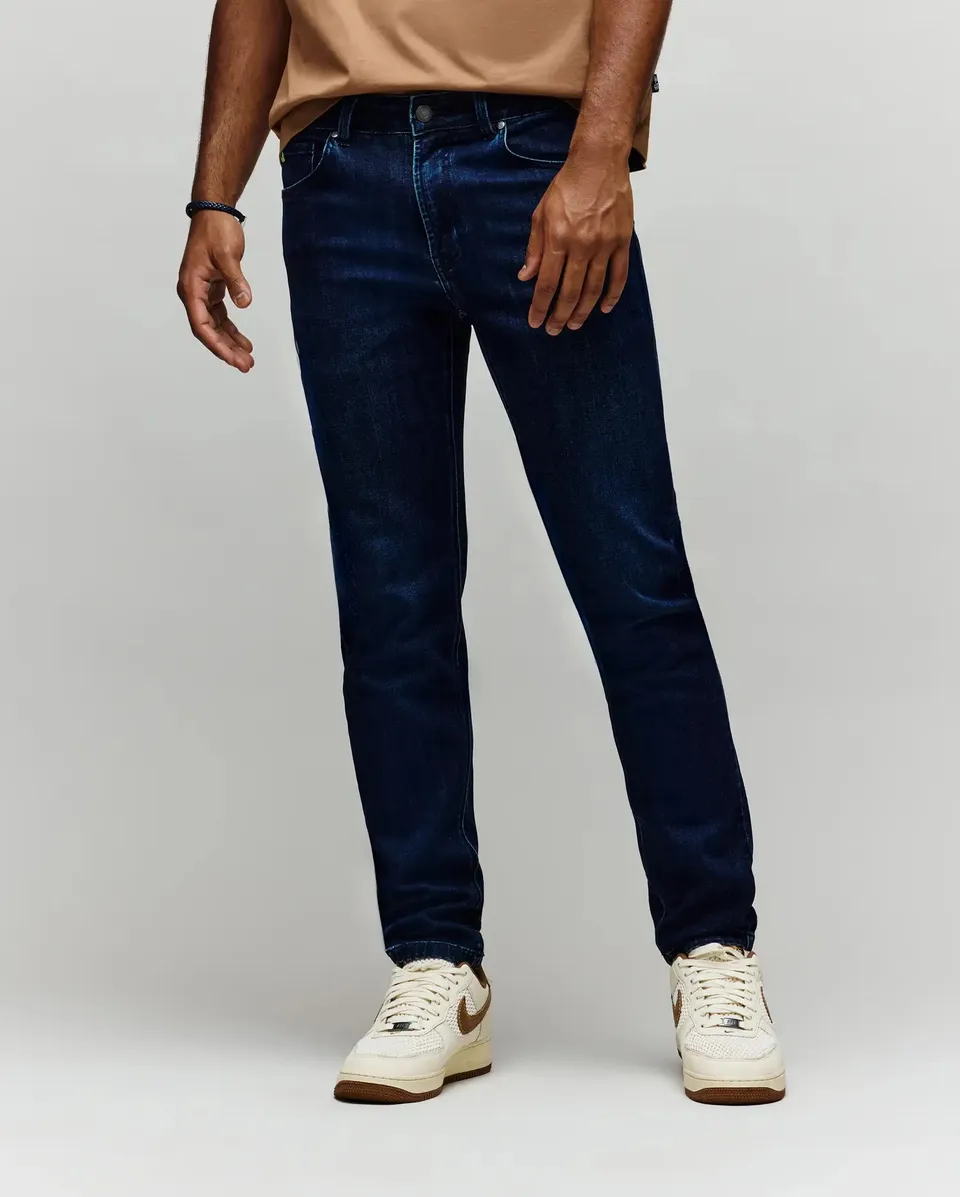 Psycho Bunny Men's Pants Emerson Slim Fit Denim Pant 32 L MB0600010 jeans Blue Black Rinse