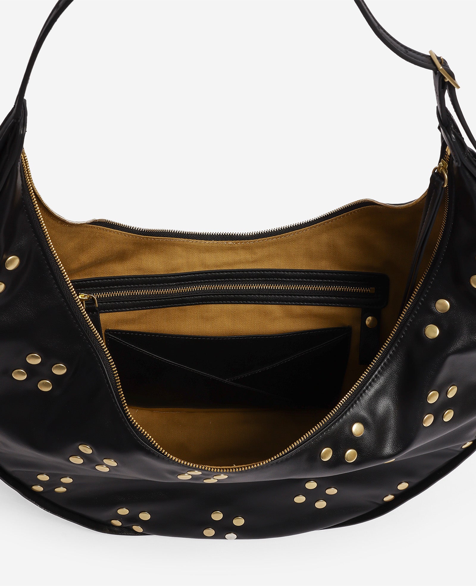 Kenneth Cole Reaction Bags Floral Stud Large Banana Hobo borsa nera
