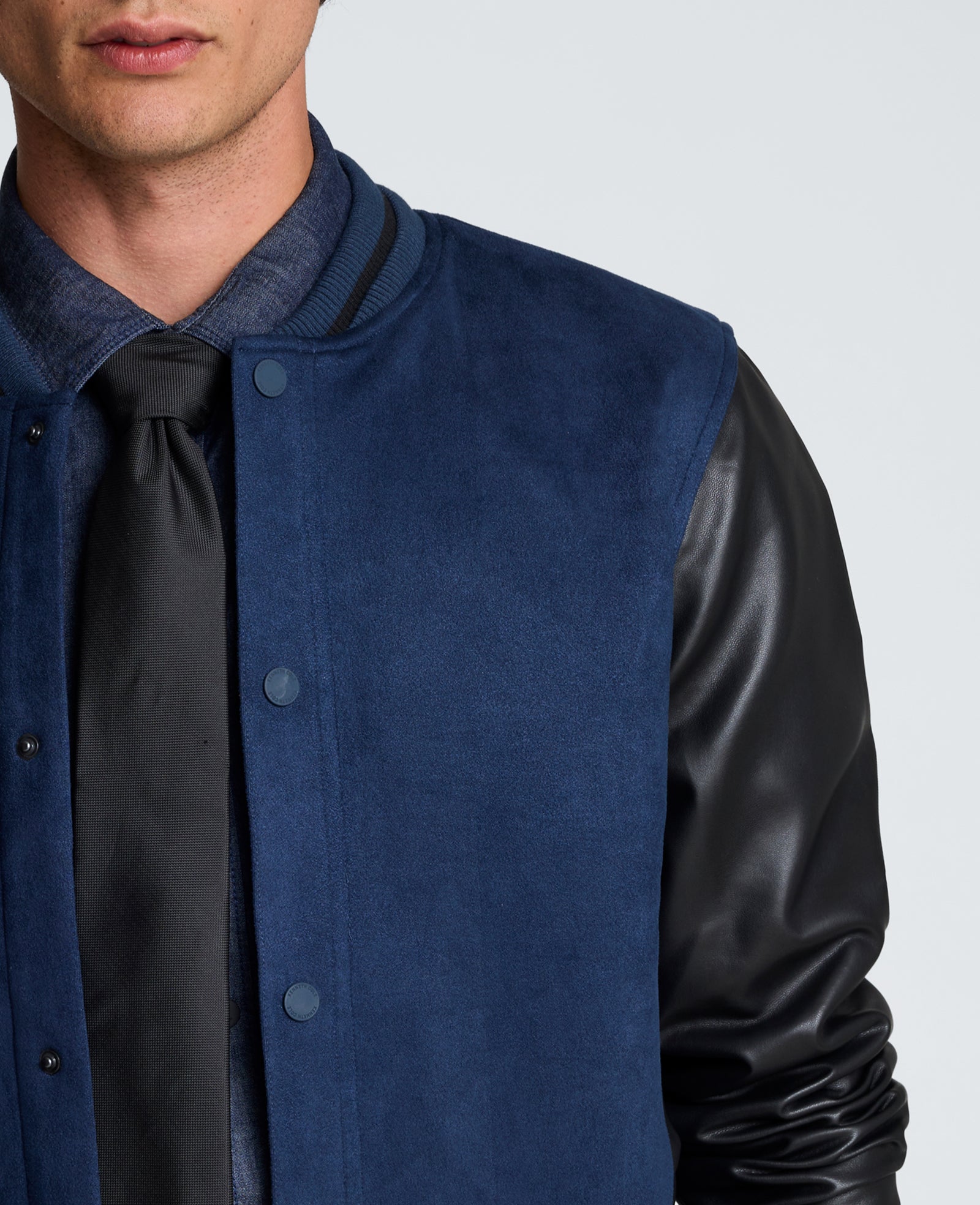 Kenneth Cole Reaction Clothing Varsity Bomber Jacket giacca bomber blu navy S