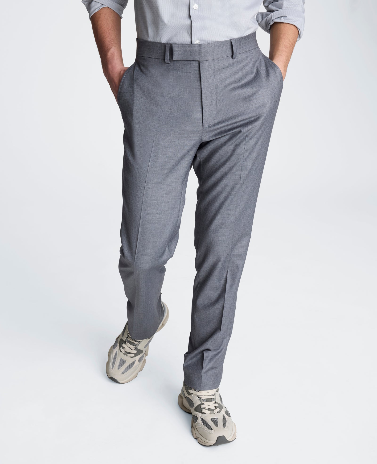 Kenneth Cole Reaction Clothing Stretch Suit Separate Pant pantaloni grigio chiaro stretch
