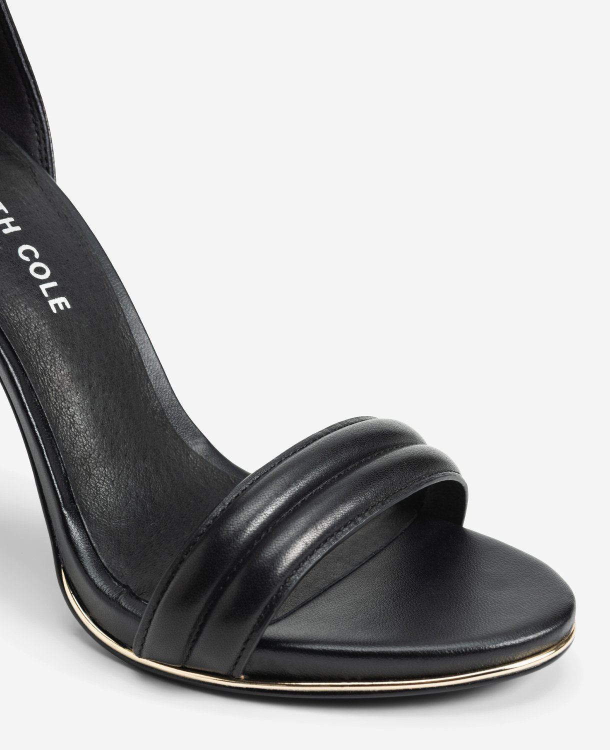 Kenneth Cole Reaction Shoes Brooke Ankle Strap Heeled Sandal sandalo nero in pelle con tacco stiletto