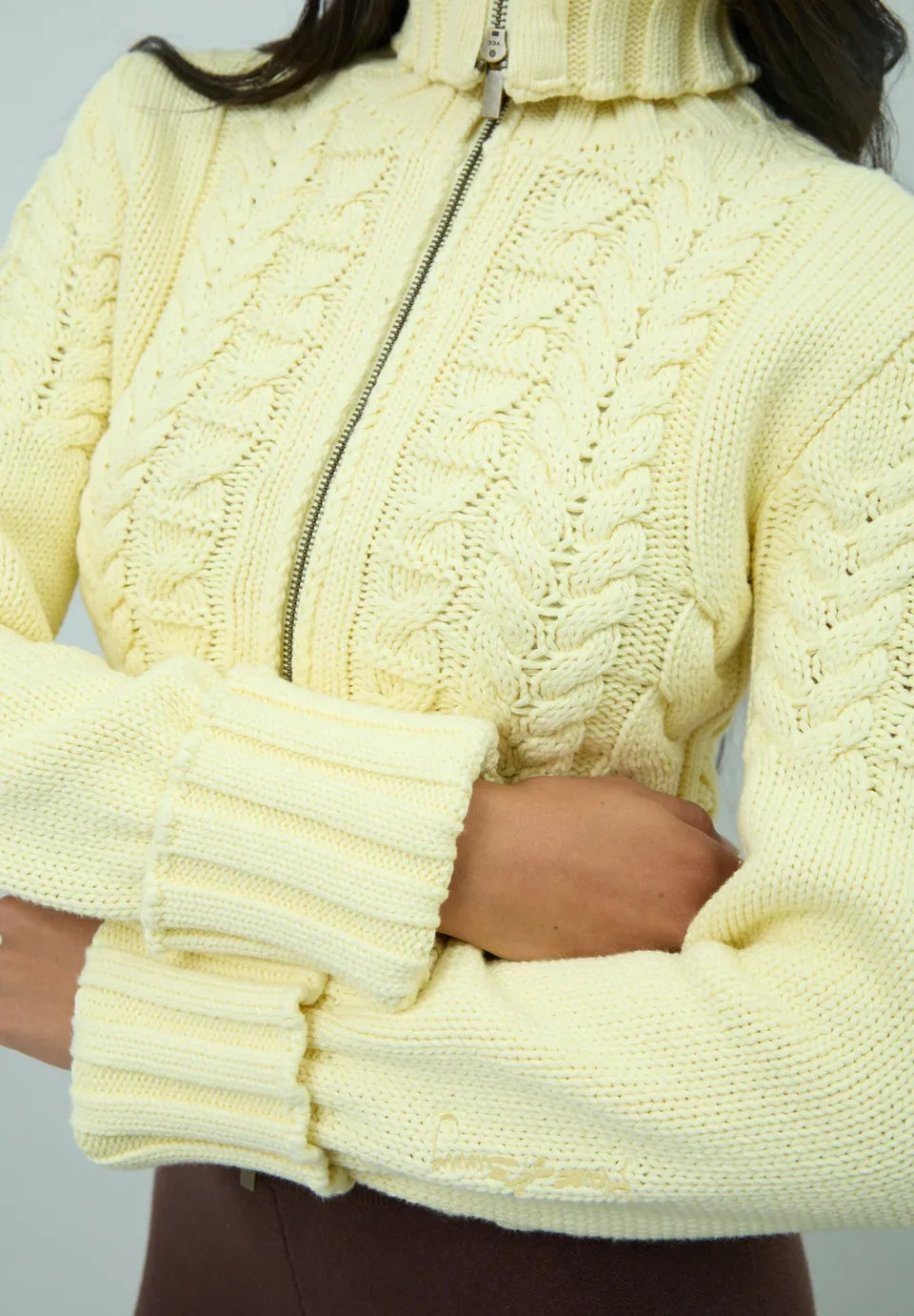 House Of Sunny Women's Knitwear Butter Cable Knit Peggy maglia in cotone